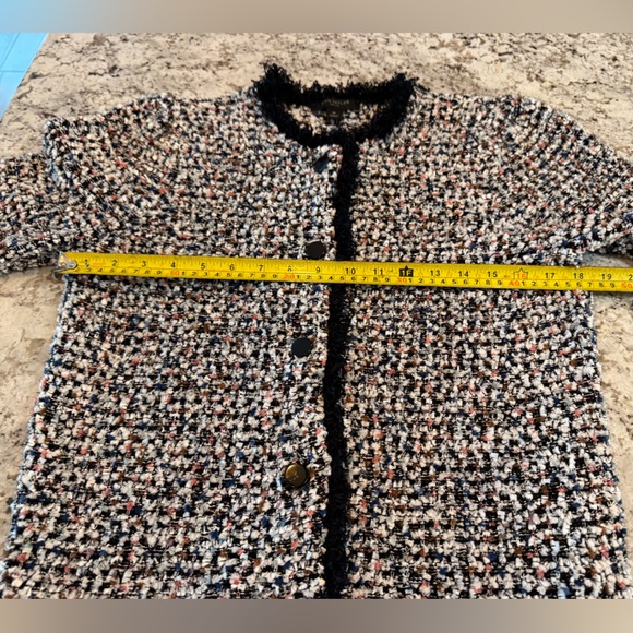 Ann Taylor Textured Blazer with Fringe Accents - Picture 5 of 7